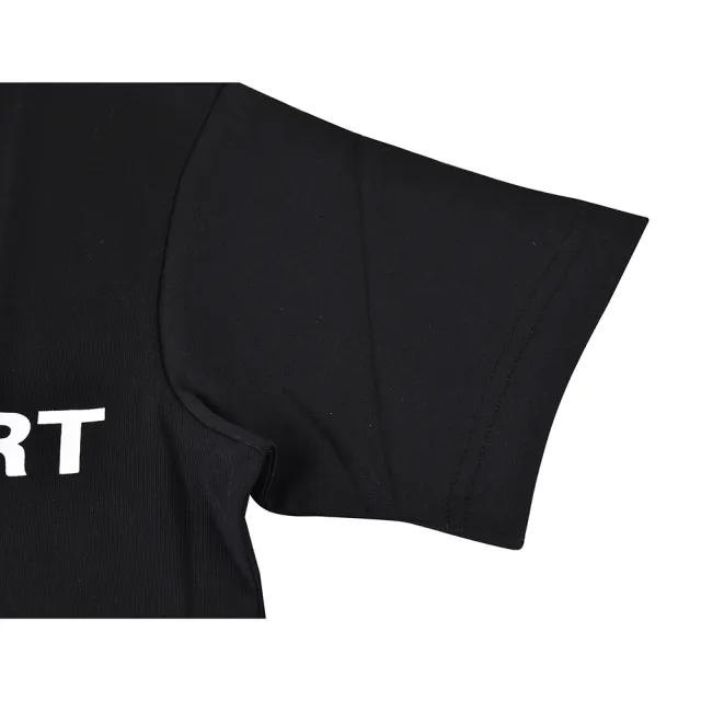 【川久保玲】COMME DES GARCONS白字印花LOGO造型純棉短袖T恤(XS/S/M/L/XL/黑)