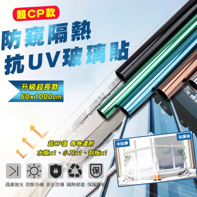 【ROYAL LIFE】超CP款防窺隔熱抗UV玻璃貼-2入組(1卷10米長)