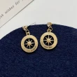 【SECRET BOX】韓國設計S925銀針圓型八芒星造型美鑽氣質耳環