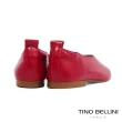 【TINO BELLINI 貝里尼】義大利進口純色牛皮平底包鞋FBO0007(紅)