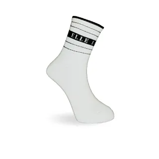 【ELLE】法式條紋女短襪-白(1/2女襪/女襪/短襪)