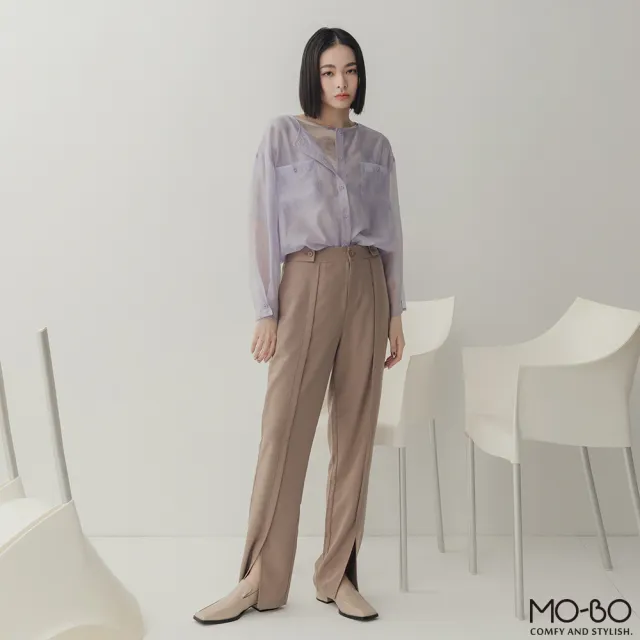 【MO-BO】從容步調開岔修身褲(褲子)