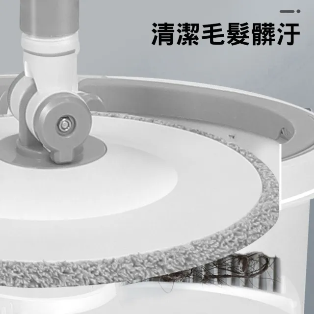【CS22】免手洗家用淨污水分離旋轉拖把組(1拖+1桶+2布)