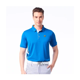 【Jack Nicklaus 金熊】GOLF男款素面吸濕排汗POLO衫/高爾夫球衫(藍色)