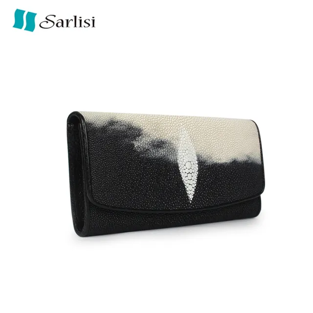【Sarlisi】泰國新款真皮珍珠魚皮錢包女包長款女士長夾手拿包
