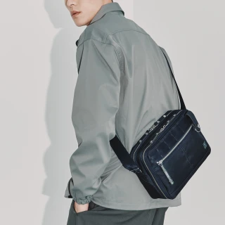 【PORTER INTERNATIONAL】自信經典NEW HEAT雙層斜背包(深藍)