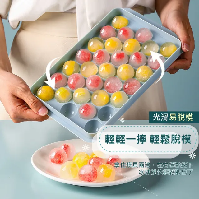【餐廚用品】圓球造型製冰盒-2入組(冰塊盒 冰球 冰磚 冰模具 酒吧 威士忌 儲冰盒 冰格 副食品盒 巧克力)