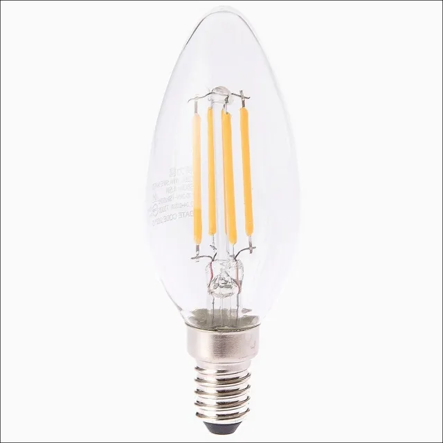 【特力屋】金星LED燈絲燈泡4.5W燈泡色 E14 蠟燭型 3入
