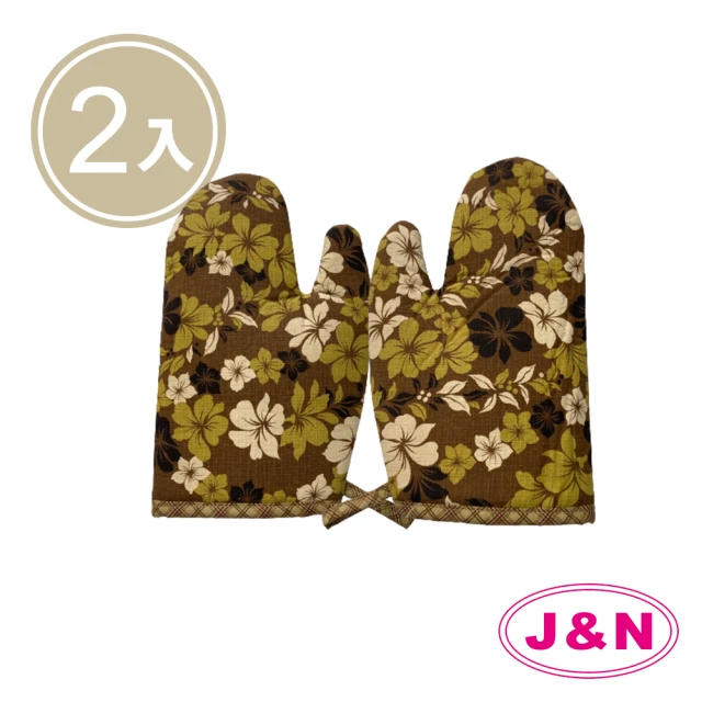 【J&N】花槿日式隔熱手套-綠色(2入-1組)