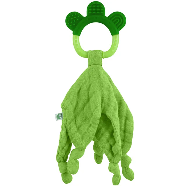 【green sprouts 小綠芽】固齒器與100%有機棉細紗布安撫巾 二合一(GS221040)
