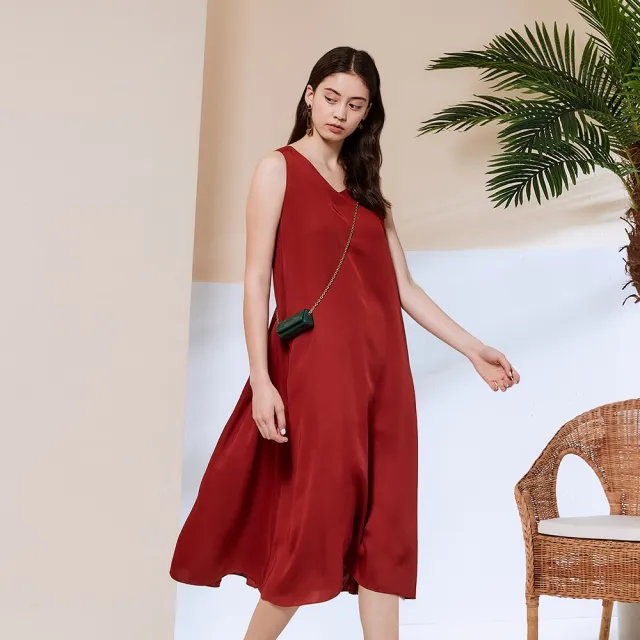 【ICHE 衣哲】Cop.Copine 法國原裝進口後綁帶長版造型禮服洋裝