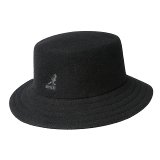 【KANGOL】WOOL RAP 長帽沿漁夫帽(黑色)