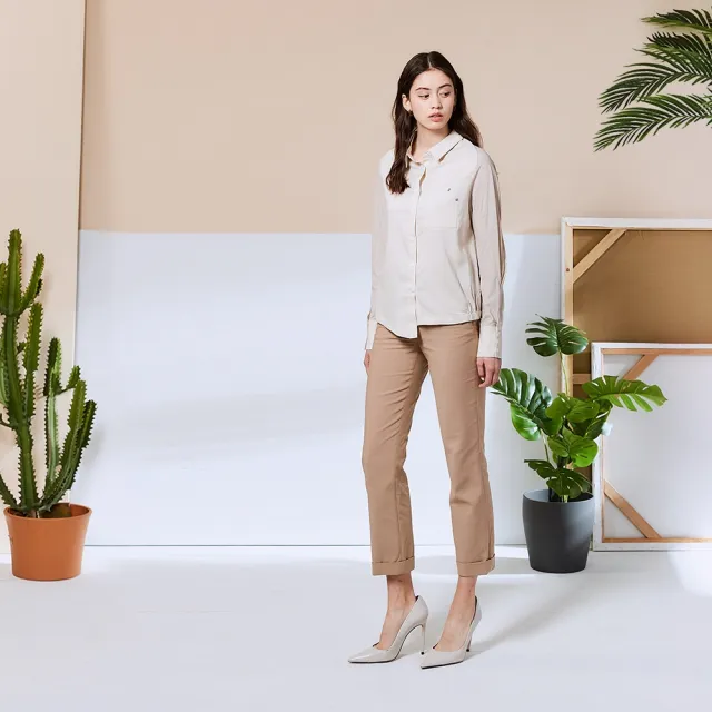 【ICHE 衣哲】Cop.Copine 法國原裝進口不規則落肩拼接造型襯衫上衣