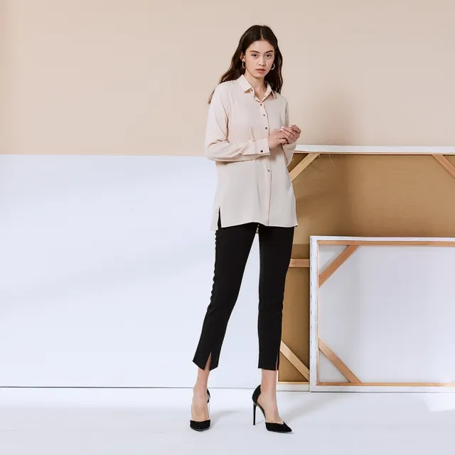 【ICHE 衣哲】Cop.Copine 法國原裝進口開衩設計簡約造型上衣