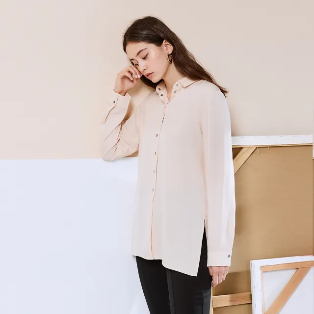 【ICHE 衣哲】Cop.Copine 法國原裝進口開衩設計簡約造型上衣