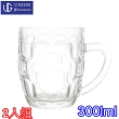 【泰國UNION】玻璃圓桶式有柄拿鐵杯300cc(二入組)