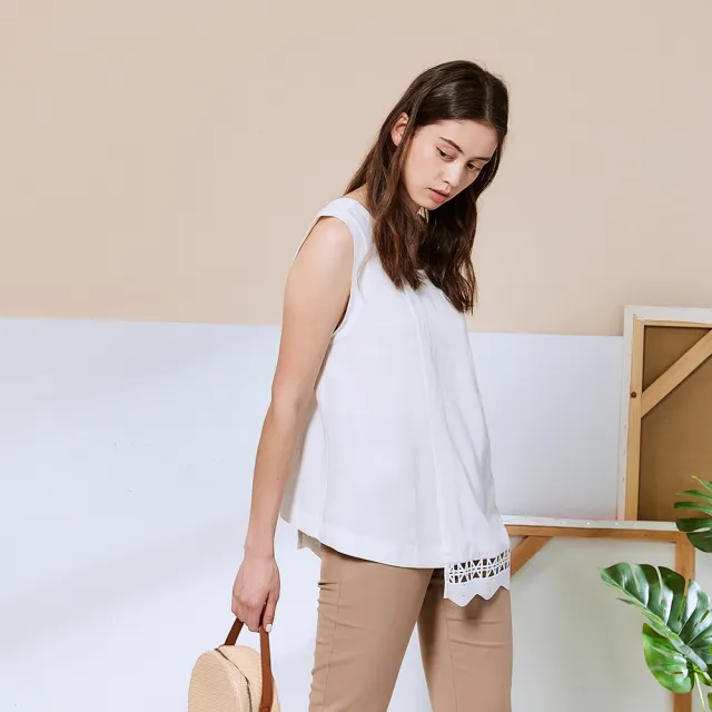 【ICHE 衣哲】Cop.Copine 法國原裝進口不規則雕3D花拼接造型上衣