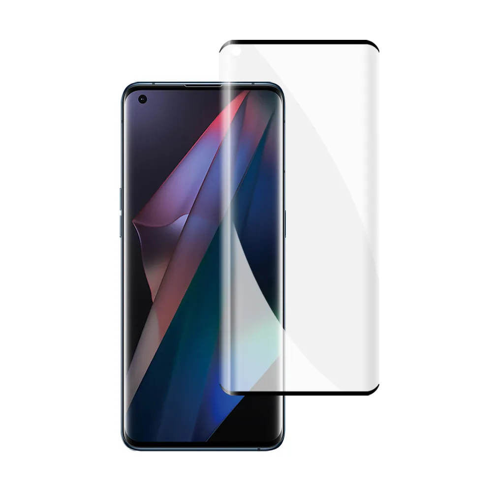 OPPO Find X3 Pro 6.7吋 曲面黑半膠高清鋼化膜手機保護貼(FindX3Pro保護貼 FindX3Pro鋼化膜)