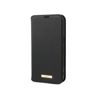 【Gramas】iPhone 13 6.1吋 Shrink 時尚工藝 掀蓋式皮套(黑)