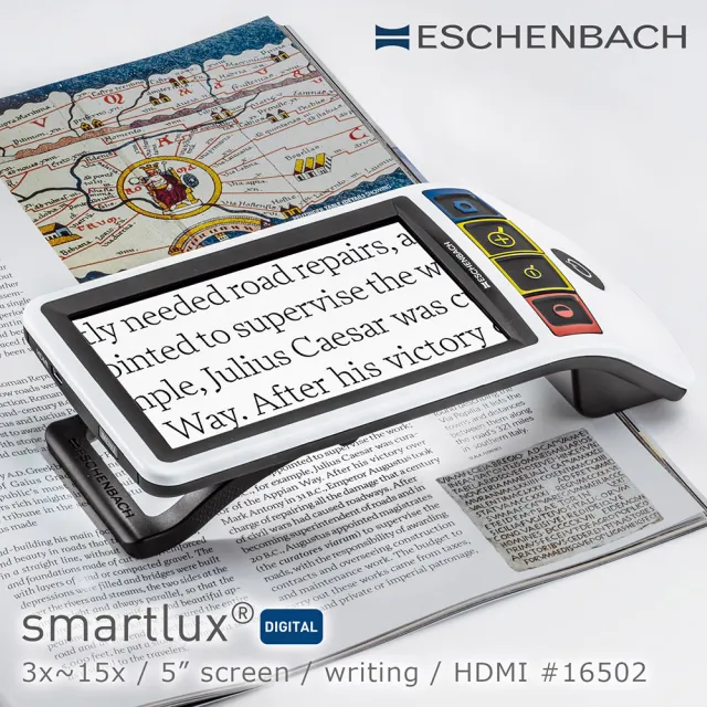 【Eschenbach】smartlux DIGITAL 3x-15x 5吋書寫用HDMI可攜式擴視機 電子式放大鏡 16502(公司貨)