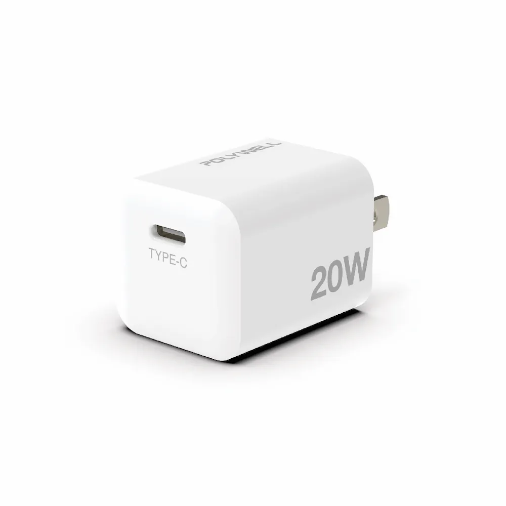 【POLYWELL】迷你20W快充組 Type-C充電器+Type-C 3A快充線 2M(適用於安卓快充設備)