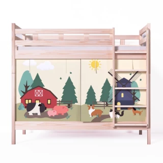【Artso 亞梭】遊戲布簾-動物農場(床簾/兒童床)