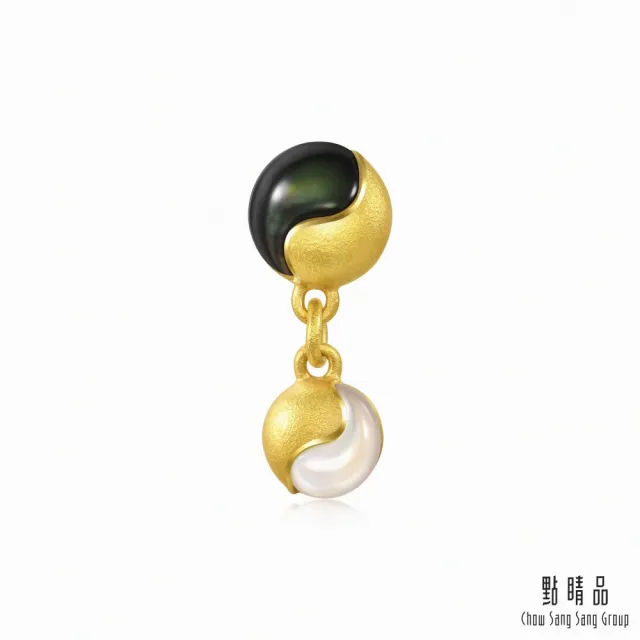 【點睛品】太極 黃金貝母耳環(單只)