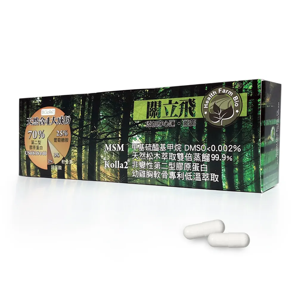 【台灣康田】關立飛●MSM+Kolla2複方膠囊●(6入組)