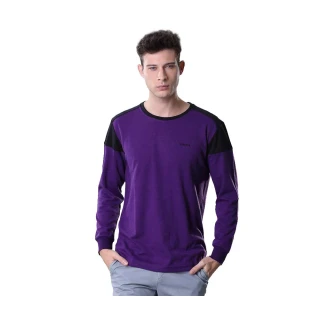 【ROBERTA 諾貝達】台灣製 柔軟保暖長袖POLO棉衫(紫色)