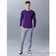 【ROBERTA 諾貝達】台灣製 柔軟保暖長袖POLO棉衫(紫色)