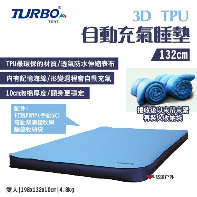 【Turbo Tent】3D 自動充氣床墊(悠遊戶外)