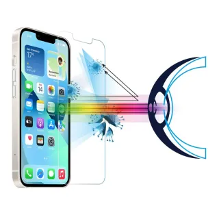 【RetinaGuard 視網盾】iPhone 13 / 13 Pro 6.1吋 抗菌防藍光玻璃保護膜(iPhone 13/13 Pro)