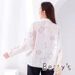 【betty’s 貝蒂思】幾何印花寬版襯衫(白色)