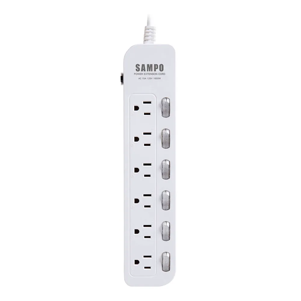 【SAMPO 聲寶】六開六插電源延長線 9尺(EL-W66R9)