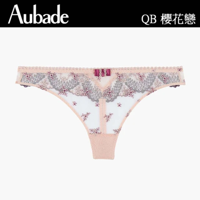 【Aubade】櫻花戀蕾絲丁褲-QB(粉橘)