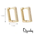 【Quenby】韓國簡約日常上班族最愛方形帶鑽耳環/耳扣(飾品/配件/