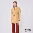 【SST&C 最後55折】黃色條紋綁帶休閒長版西裝外套8162009002