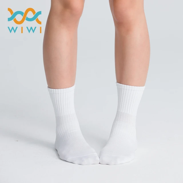 【WIWI】【現貨】MIT發熱抑菌按摩中筒襪 女生-純淨白 M-L(0.82遠紅外線 除臭抑菌 吸濕排汗 按摩襪 發熱襪)