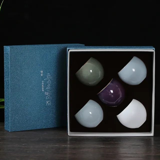 【美味好伙伴】仿宋五大名窯茶杯禮盒(杯子 茶具 茶壺 汝窯 鈞窯 官窯 定窯 哥窯)