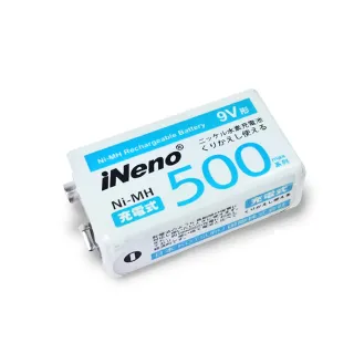 【iNeno】鎳氫9V角型充電電池9V/500max 8顆入(量販價!循環存電好幫手)