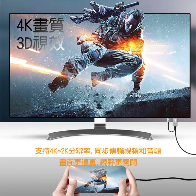 【TOTU 拓途】極速系列快充同屏線轉HDMI(BPD007 BL015)