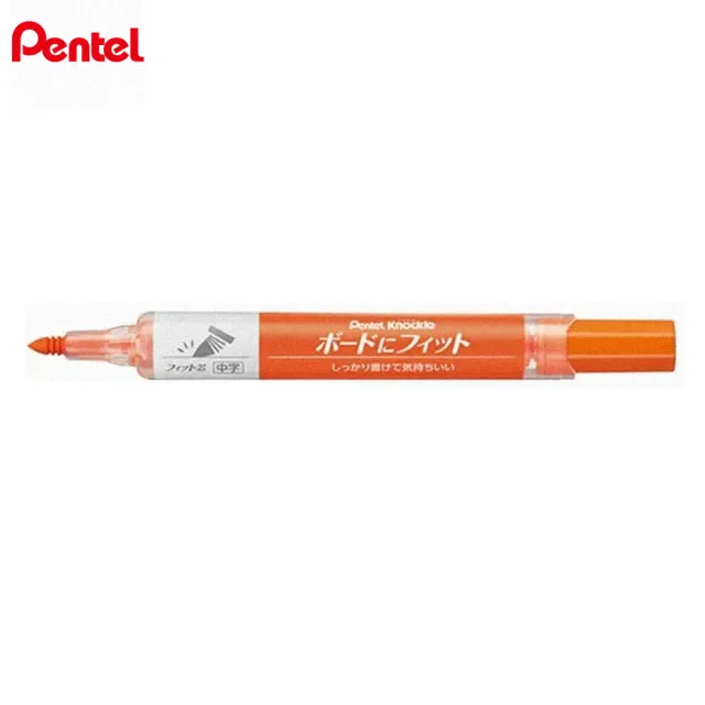 【Pentel 飛龍】彈力後壓白板筆 細~中字(2支1包)