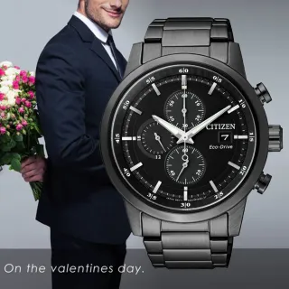 【CITIZEN 星辰】Chronograph系列 型男必備 光動能三眼計時腕錶 618 年中慶 禮物(CA0615-59E)