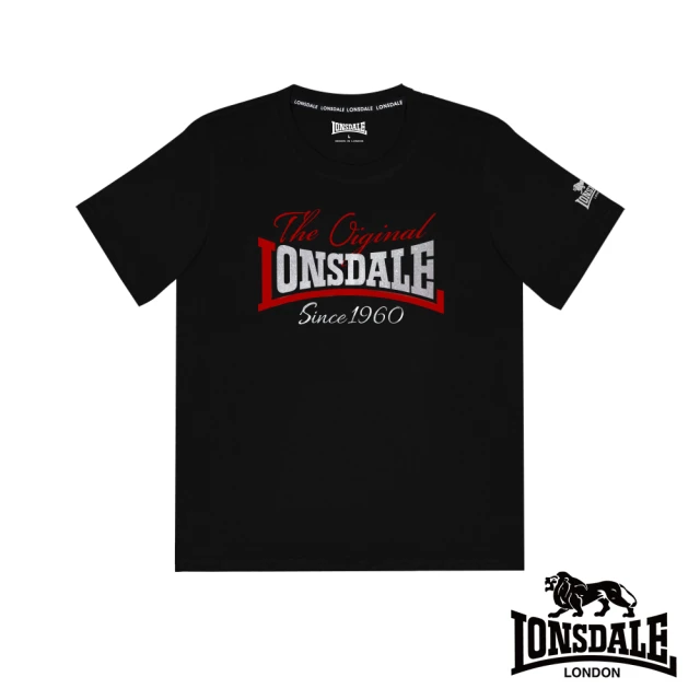 LONSDALE 英國小獅 復刻LOGO短袖T恤 - LT250003(黑色)