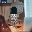 【KAZMI】KZM 風潮LED復古露營燈 附皮革燈罩收納盒(USB充電營燈 TypeC帳篷吊燈 照明手提燈 戶外掛燈)