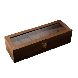【ALL TIME 完全計時】木盒11-木H6E(楓糖棕實木紋6只入手錶收藏錶盒)