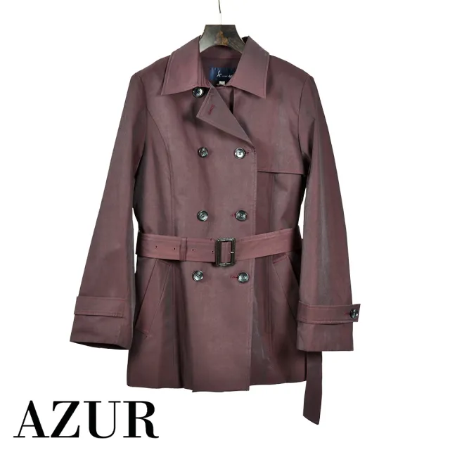 【AZUR】復古雙排釦綁腰風衣