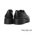 【TINO BELLINI 貝里尼】歐洲進口英倫風範牛皮圓頭厚底綁帶鞋FYCT0027(黑)