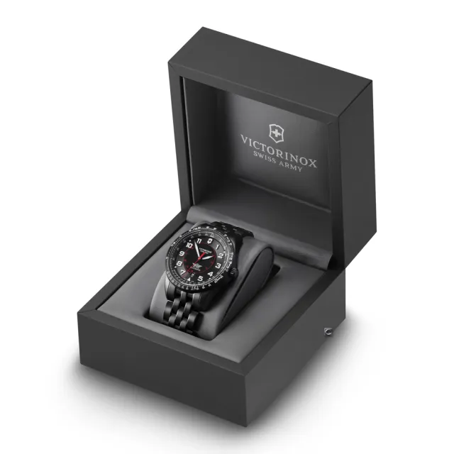 【VICTORINOX 瑞士維氏】Airboss Black Edition 自動上鏈機械三針腕錶 618年中慶(VISA-241974)
