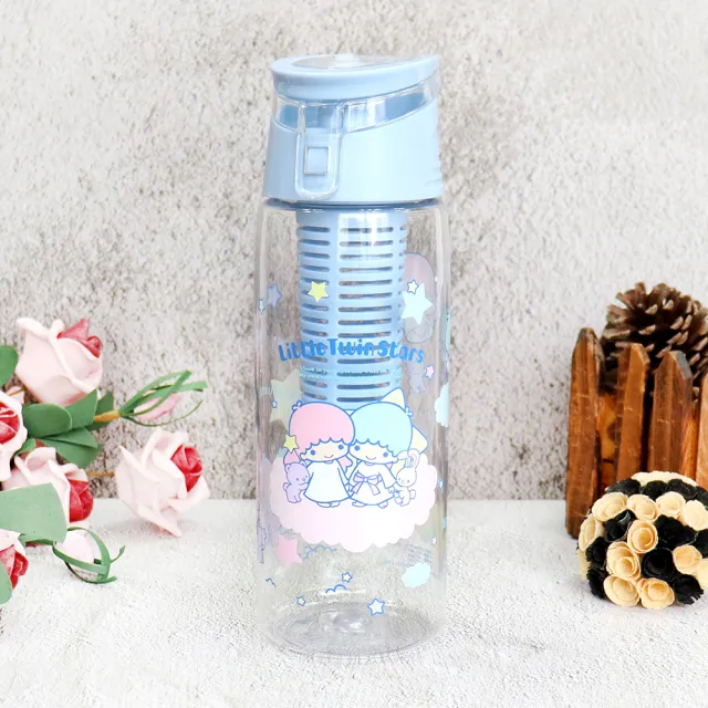 【SANRIO 三麗鷗】Little Twin Stars雙子星TRITAN 沁漾隨身水瓶 KS-7185TS(750ml 活動式濾芯 SGS檢測認證)